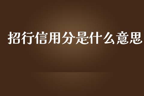 招行信用分是什么意思_https://m.sdyuehang.cn_恒指直播_第1张