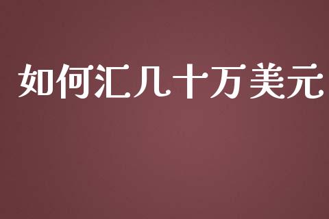 如何汇几十万美元_https://m.sdyuehang.cn_恒指直播_第1张