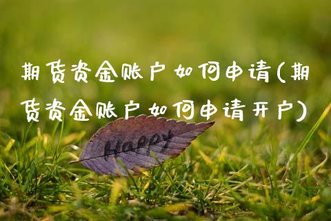 期货资金账户如何申请(期货资金账户如何申请开户)_https://m.sdyuehang.cn_国际期货恒指直播间_第1张