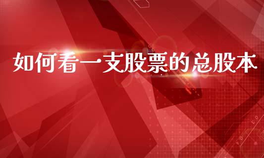 如何看一支股票的总股本_https://m.sdyuehang.cn_国际期货恒指直播间_第1张