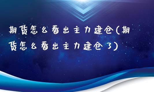 期货怎么看出主力建仓(期货怎么看出主力建仓了)_https://m.sdyuehang.cn_国际期货恒指直播间_第1张