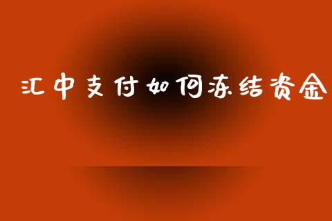 汇中支付如何冻结资金_https://m.sdyuehang.cn_恒指直播_第1张