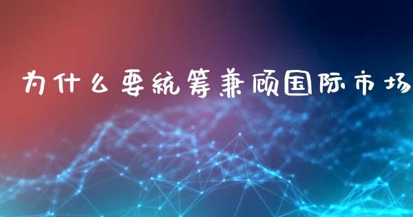 为什么要统筹兼顾国际市场_https://m.sdyuehang.cn_纳指直播喊单_第1张