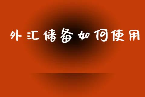 外汇储备如何使用_https://m.sdyuehang.cn_国际期货恒指直播间_第1张