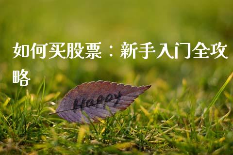 如何买股票：新手入门全攻略_https://m.sdyuehang.cn_恒指直播_第1张